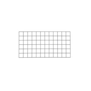 The Metro WG1836K4 SmartWall Wire Grid, featuring intersecting lines forming small squares on a white background, combines art and function. Its wavy surface illusion enhances depth with the Metroseal Gray Epoxy finish. Size: 18 x 36.