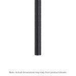 The black cylindrical, segmented item looks like a 63 H Metro 63UPBL Super Erecta Mobile-Ready Industrial Wire Shelving Post on a white background, with a note stating: Note: Actual dimensions may vary from product shown.