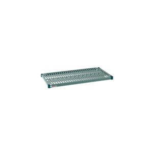 The Metro Super Erecta Pro PR1836NK3 Restaurant Shelf (18 x 36) comes with a removable plastic mat, featuring reinforced edges and corner brackets, making it ideal for organizing and storage in homes or businesses.