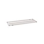 The Metro Super Erecta 1854NK4 Industrial Wire Shelf in Metroseal Gray Epoxy features a rectangular grid with reinforced edges, measuring 18 x 54, and its sturdy design contrasts against the white background.