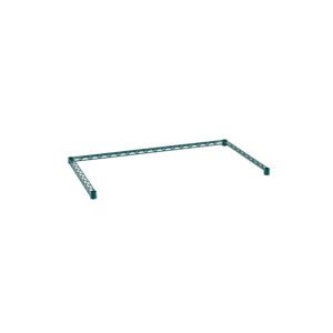 The Metro SF54N3K3 Super Erecta Three-Sided Double Snake Frame features a minimalist, industrial design with its 24 x 42 size and Metroseal Green Epoxy finish, making it ideal for integration into larger assemblies or shelving systems.