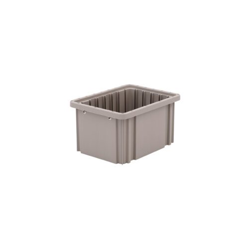 h84pko03po9drpp3r0u5s9xapq11s9ie.jpg The Metro TB91060NAT Natural Gray Polypropylene Tote, measuring 8.25 x 10.875 x 6, is a rectangular storage bin with a smooth base and vertical side ridges. Its slightly flared top edge adds to its sturdy and durable appearance against the plain white backdrop.