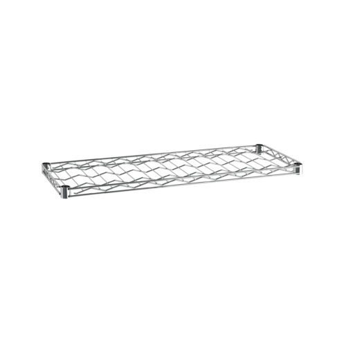 hm5dqvboj7rpfxovsttm9o37bsm5vqze.jpg The Metro W1436NC Super Erecta Wine Shelf, 14 x 36, is a free-standing rectangular metal wire shelf with a grid pattern and sleek chrome finish, perfect for versatile storage.