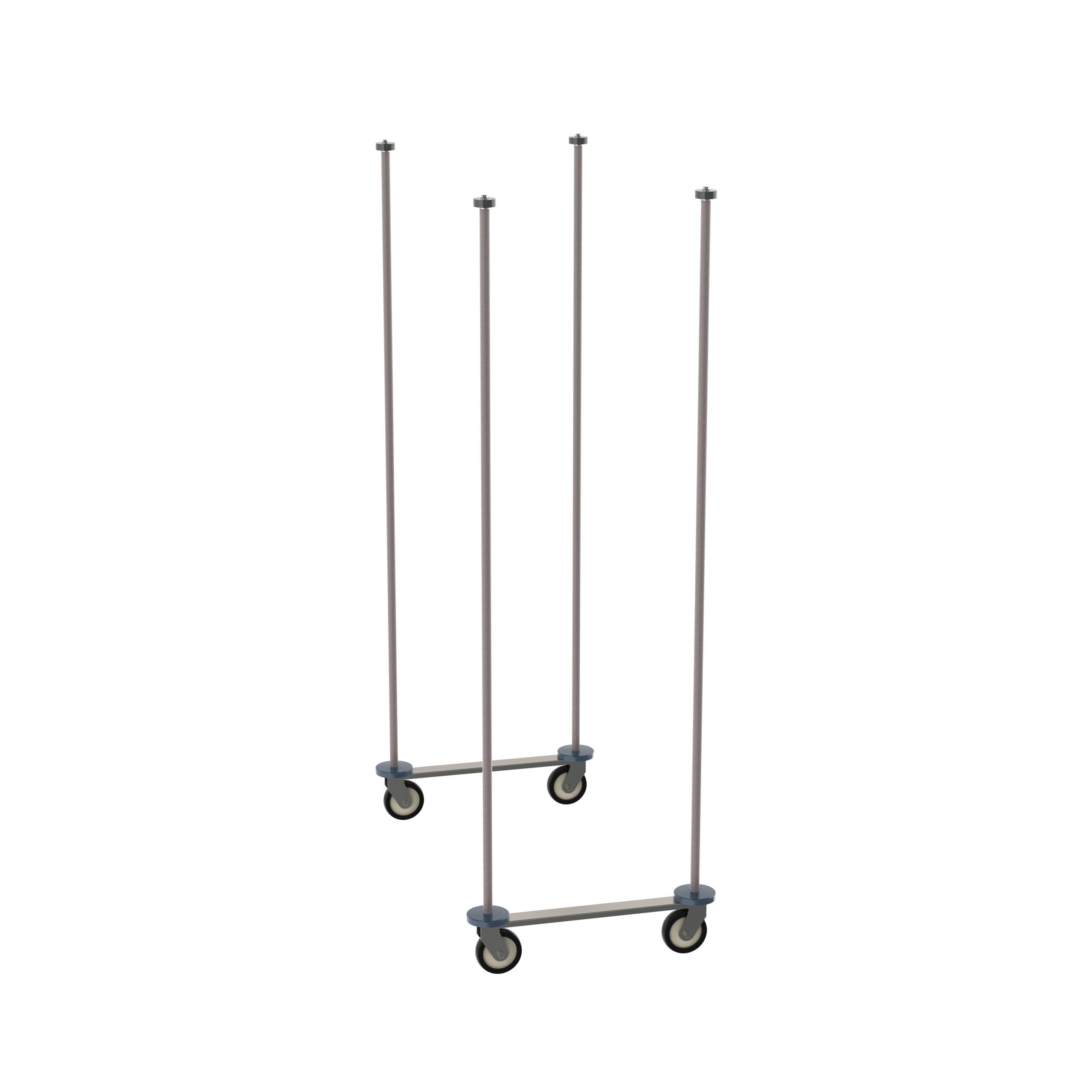 Top-Track Mobile Unit Kit for 24" Wide Super Erecta Wire Shelving Metroseal Gray Epoxy