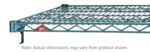 The Metro Super Adjustable Super Erecta A2160NK3 Industrial Wire Shelf features a Metroseal Green Epoxy finish, ideal for your 21 x 60 storage needs. Note: dimensions may vary slightly.
