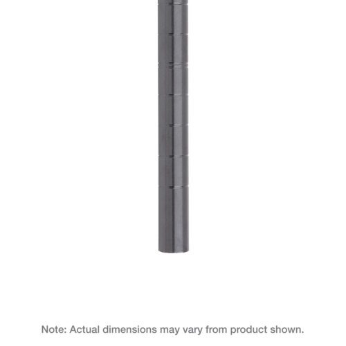 A Metro 86UP-DSG Super Erecta SiteSelect Mobile-Ready Industrial Wire Shelving Post in smoked glass with an 86 height stands tall against a white backdrop. Note: Dimensions might differ from those shown.