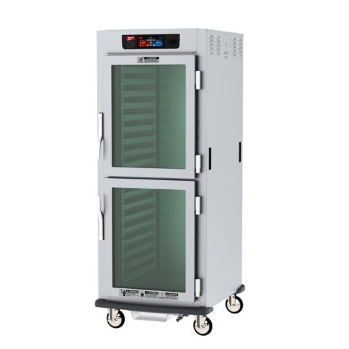 id09ccw9qcapjyt2w5vhaofv86p1uev8.jpg The Metro C599L-SDC-L C5 9 Series Heated Cabinet is full-height with Dutch clear doors and features a top control panel with digital settings. It has lip load aluminum slides for trays, runs on 60Hz, is mounted on caster wheels for mobility, and operates at 120V with 1440W.