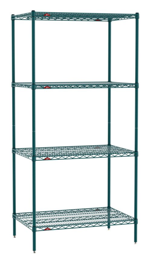 il5qy026xs9xc0tvdekkkinxidckq1fc.jpg The Metro EZ2436NK3-4 Super Erecta is a 24 x 36 x 74 shelving unit with four open wire shelves, featuring a durable Metroseal Green Epoxy finish and adjustable feet for versatile storage.