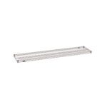 The Metro Super Erecta 1460NK4 Industrial Wire Shelf in Metroseal Gray Epoxy is a metal shelving unit, 14 x 60, featuring a sleek rectangular grid design with raised edges, ideal for storage or organization, displayed against a white background.