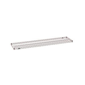 The Metro Super Erecta 1460NK4 Industrial Wire Shelf in Metroseal Gray Epoxy is a metal shelving unit, 14 x 60, featuring a sleek rectangular grid design with raised edges, ideal for storage or organization, displayed against a white background.