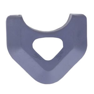 The Metro M9992DBX Replacement Bumper, dark gray and triangular with a central cutout and curved top, is designed for MetroMax Polymer or Steel Posts. Its smooth, sturdy rubber construction securely holds doors in place.
