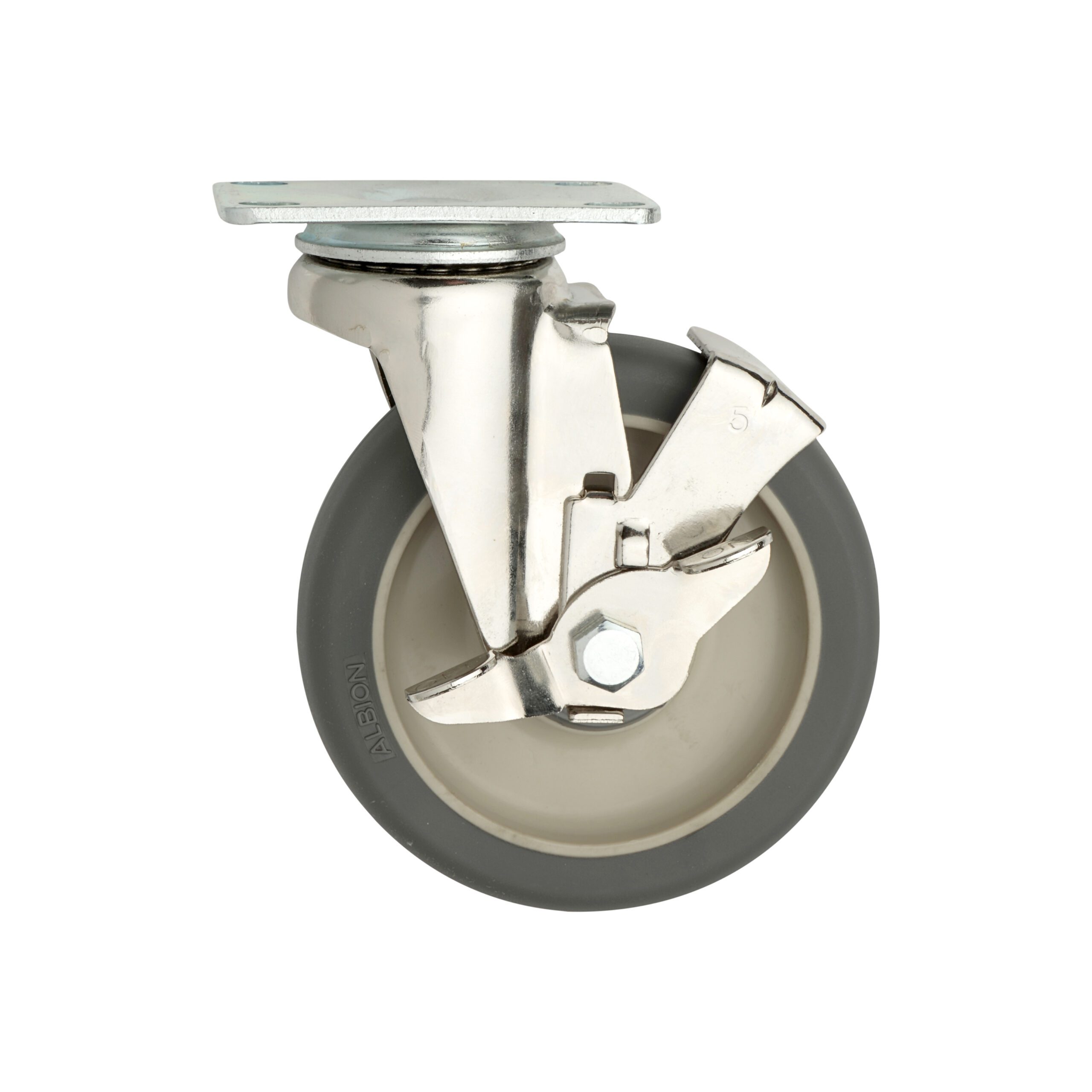 5" Polyurethane Swivel/Brake B-Plate Caster for Made-to-Order Truck Dollies