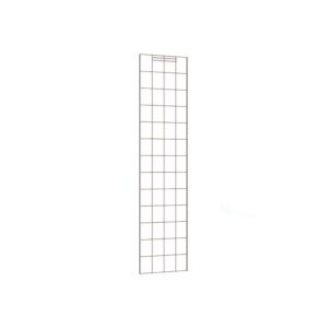 The Metro EP35K4 Super Erecta Enclosure Panel in Metroseal Gray, measuring 12.375 x 50.75, features a tall, narrow grid design with multiple square openings and is beautifully displayed against a plain white background.