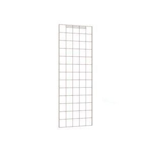 A tall, narrow metal grid panel with a Metroseal Gray finish and square openings placed against a plain white background. It measures 18.375 x 50.75 and is called the Metro EP55K4 Super Erecta Enclosure Panel.