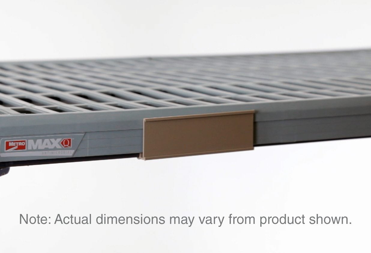 Label Holder for Super Erecta Pro and MetroMax Q Industrial Plastic Shelving, Tan, 51.4375" L
