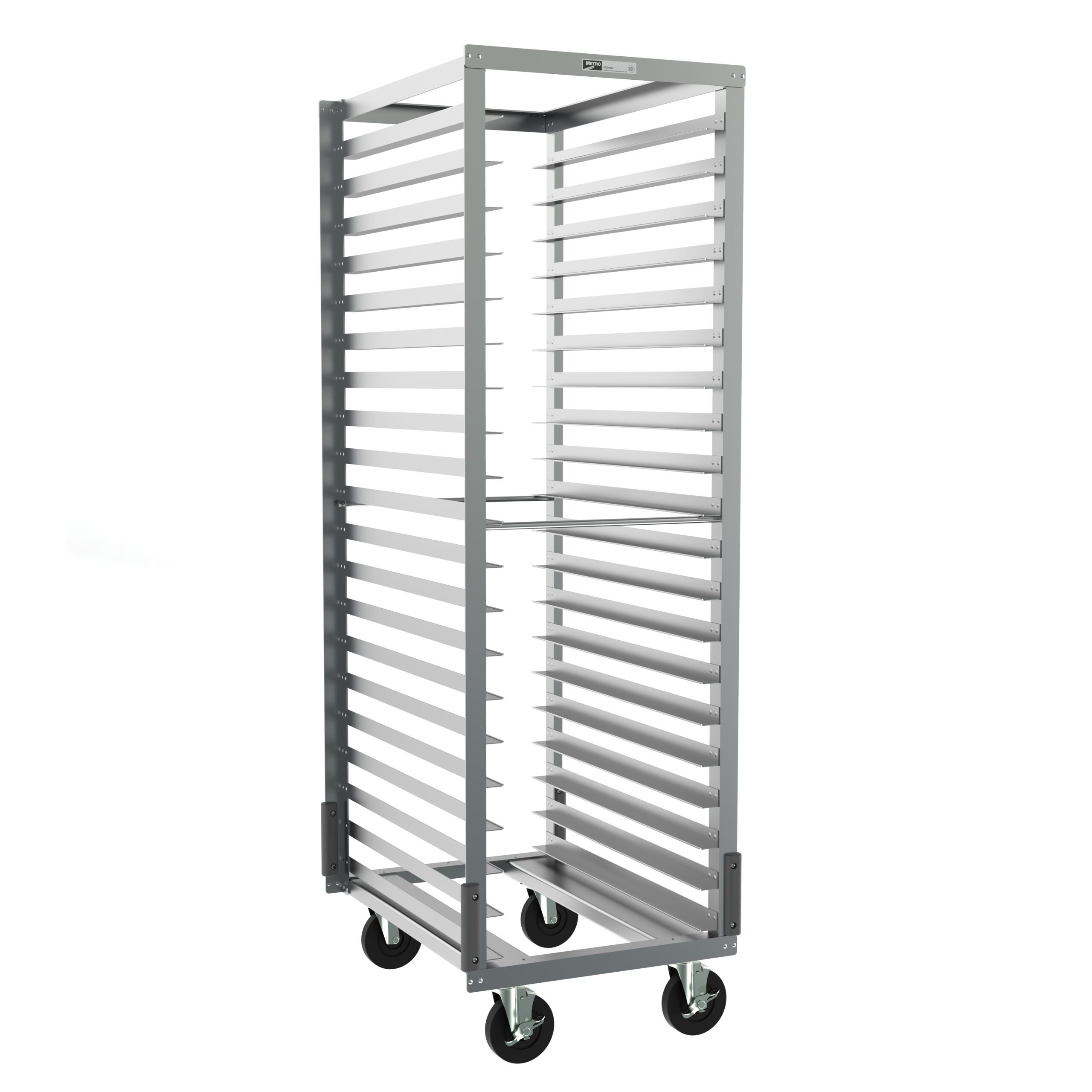 End-Load Pan Rack with Gray Corner Bumpers, 3" Slide Spacing
