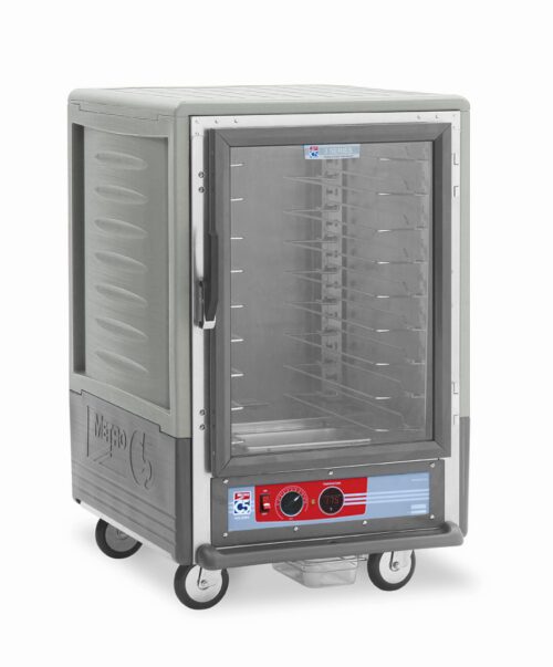 l7maojb7524y1amjw3zl452bxtgolzeu.jpg The Metro C535-HXFC-U-GYA C5 3 Series is a mobile heated cabinet featuring universal wire slides, a full-length clear door, and a gray body with wheels for easy movement. Its powered at 220-240V and has a red control panel equipped with dials.