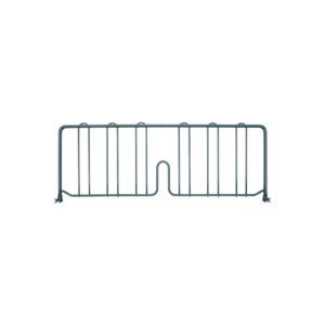 The Metroseal Green Epoxy metal bed rail, with its minimalist vertical bars and U-shaped bottom center, perfectly complements the Metro DD24K3 Super Erecta 8 High Shelf Divider for Wire Shelves, 24.