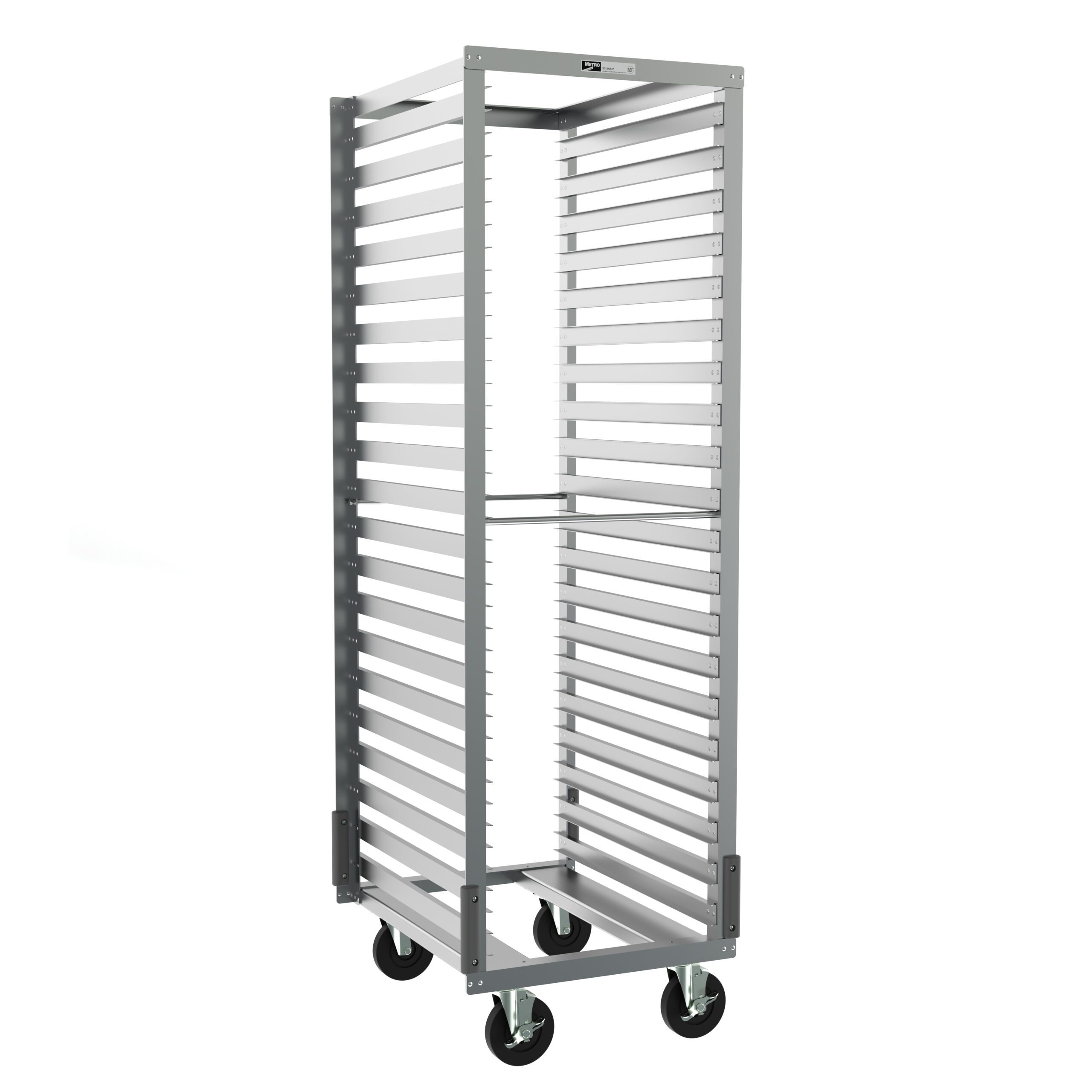 End-Load Pan Rack with Gray Corner Bumpers, 1.5" Slide Spacing