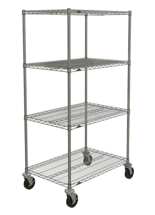 ljuza9s1z8ei4zf35x3onqu76z34g8kr.jpg The Metro N536BC Super Erecta 4-Shelf Industrial Wire Shelving Stem Caster Cart features four chrome tiers and measures 24 x 36 x 67.875, offering a simple, utilitarian design ideal for mobile storage and organization.