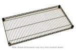 The Metro Super Erecta 1824NBL Industrial Wire Shelf, 18 x 24, in black with rounded corners, is featured against a white background. Dimensions may vary slightly from those depicted.