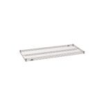 The Metro Super Erecta 2148NK4 Industrial Wire Shelf, with a silver grid in a 21 x 48 size and metal wire construction, offers durability and easy stacking. Its Metroseal Gray Epoxy finish provides elegance against any background, making it versatile for various spaces.