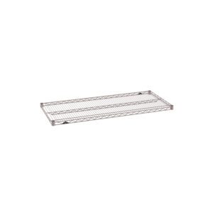 The Metro Super Erecta 2148NK4 Industrial Wire Shelf, with a silver grid in a 21 x 48 size and metal wire construction, offers durability and easy stacking. Its Metroseal Gray Epoxy finish provides elegance against any background, making it versatile for various spaces.