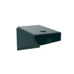 The Metro BESK3 Super Erecta Wall Mount End Post Bracket in Metroseal Green Epoxy is a dark green, rectangular metal bracket with a top central circular hole for securely mounting or supporting objects on a wall.