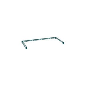 The 18 x 36 Metro SF33N3K3 Super Erecta Three-Sided Double Snake Frame with a Metroseal Green Epoxy finish features a rectangular metal truss design, exuding an industrial vibe with its cross-patterned beams against a white background.