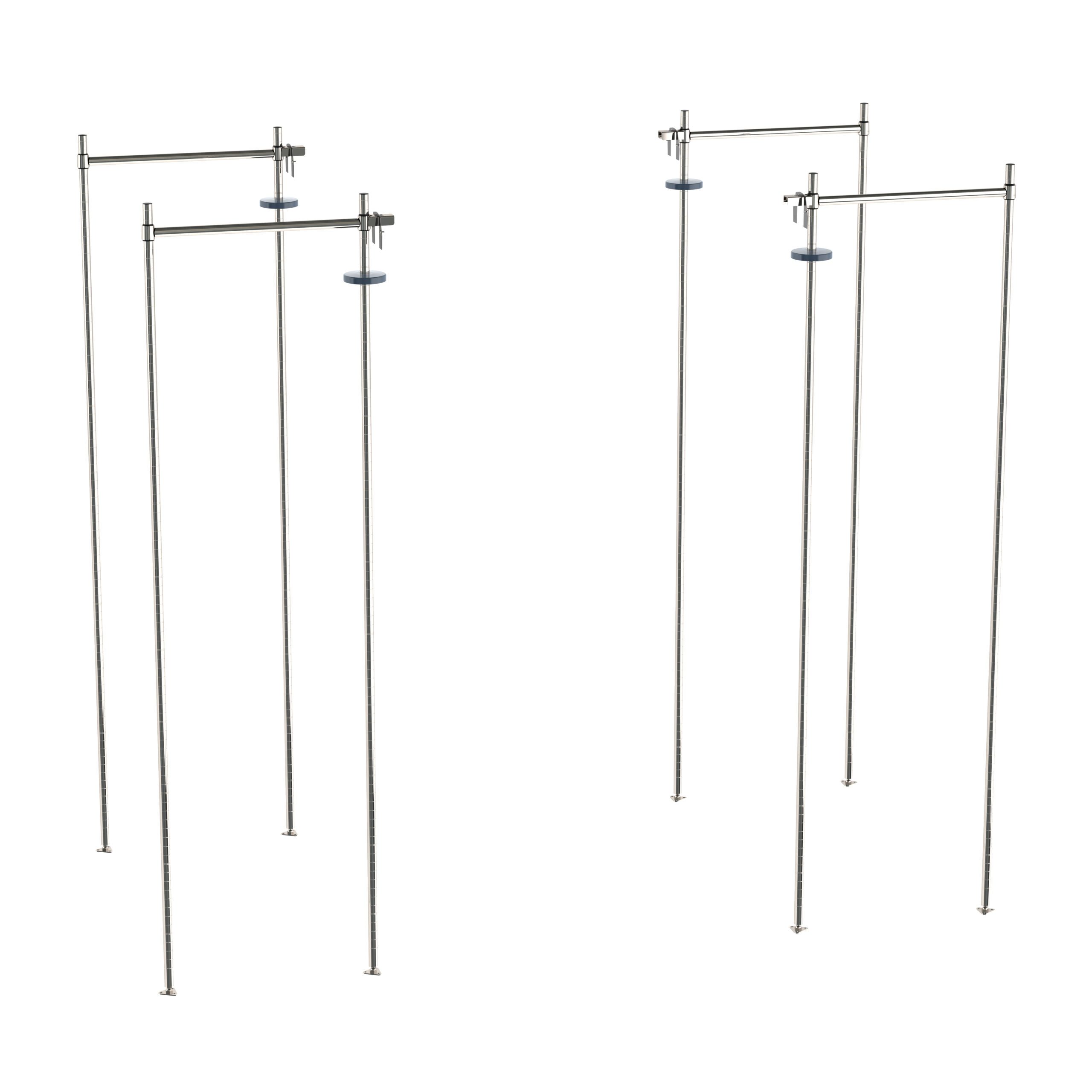 Top-Track Stationary End Unit Kit for 24" Wide Super Erecta Wire Shelving, Stainless Steel