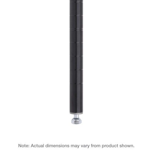 nq2bj9xd3afjw1ur9bb2djizzz5bm2xn.jpg The Metro 86PBL Super Erecta SiteSelect Industrial Wire Shelving Post is 86 high, featuring a segmented black pole with an adjustable screw foot for stability. Note: Actual dimensions may vary from the product shown.