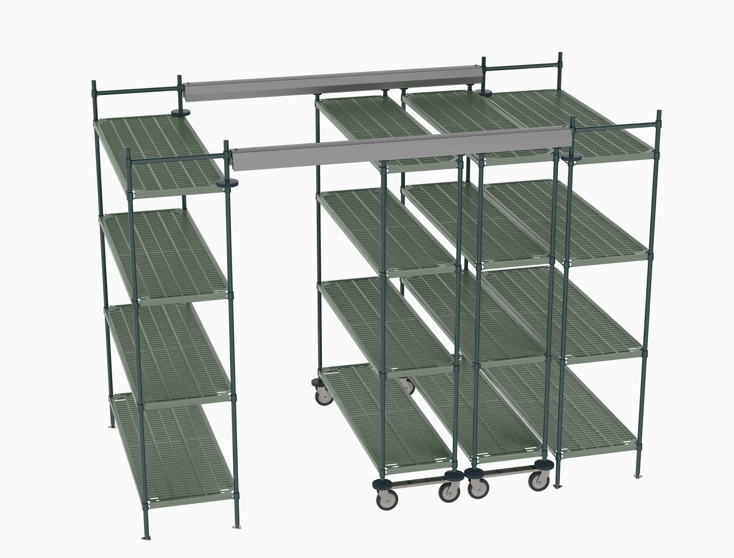 Top-Track Overhead Track Shelving Complete Kit for 10 ft. Spaces, 60" Wide Super Erecta Pro Shelves