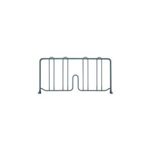 The Metro DD18K3 Super Erecta 8 High Shelf Divider, in Metroseal Green Epoxy, features three compartments for upright item storage. It has three rounded tops, a smooth base, simple lines, and open sides designed for wire shelves.