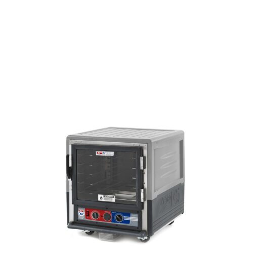 omqx76f0m6mg3r9zpjh7row0co5g4m5r.jpg Set against a white backdrop, the gray Metro C533-MFC-U-GY C5 3 Series Insulated Heated Cabinet features a full-length clear door, control knobs, digital display, universal wire shelves, and black accents. With a stainless steel frame, it operates at 120V and 60Hz.