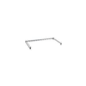The Metro SF32N3C Super Erecta shelf, measuring 18 x 30, features a chrome three-sided double snake frame and triangular truss design for added stability. Complete with two side brackets and a horizontal beam, it combines style with strength for reliable support.