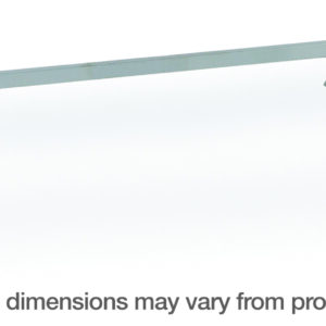 Close-up of a metal cart with four wheels, partly visible on a white background. Below it reads: Note: Actual dimensions may vary from product shown, referencing the Metro M3TF2460E 3-Sided Frame for MetroMax Shelving, 24 x 60.