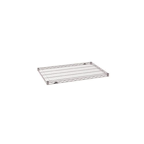The Metro Super Erecta 2436NK4 Industrial Wire Shelf, measuring 24 x 36 and finished in Metroseal Gray Epoxy, features a sturdy rectangular grid pattern on a white background—perfect for storage or organizing needs.