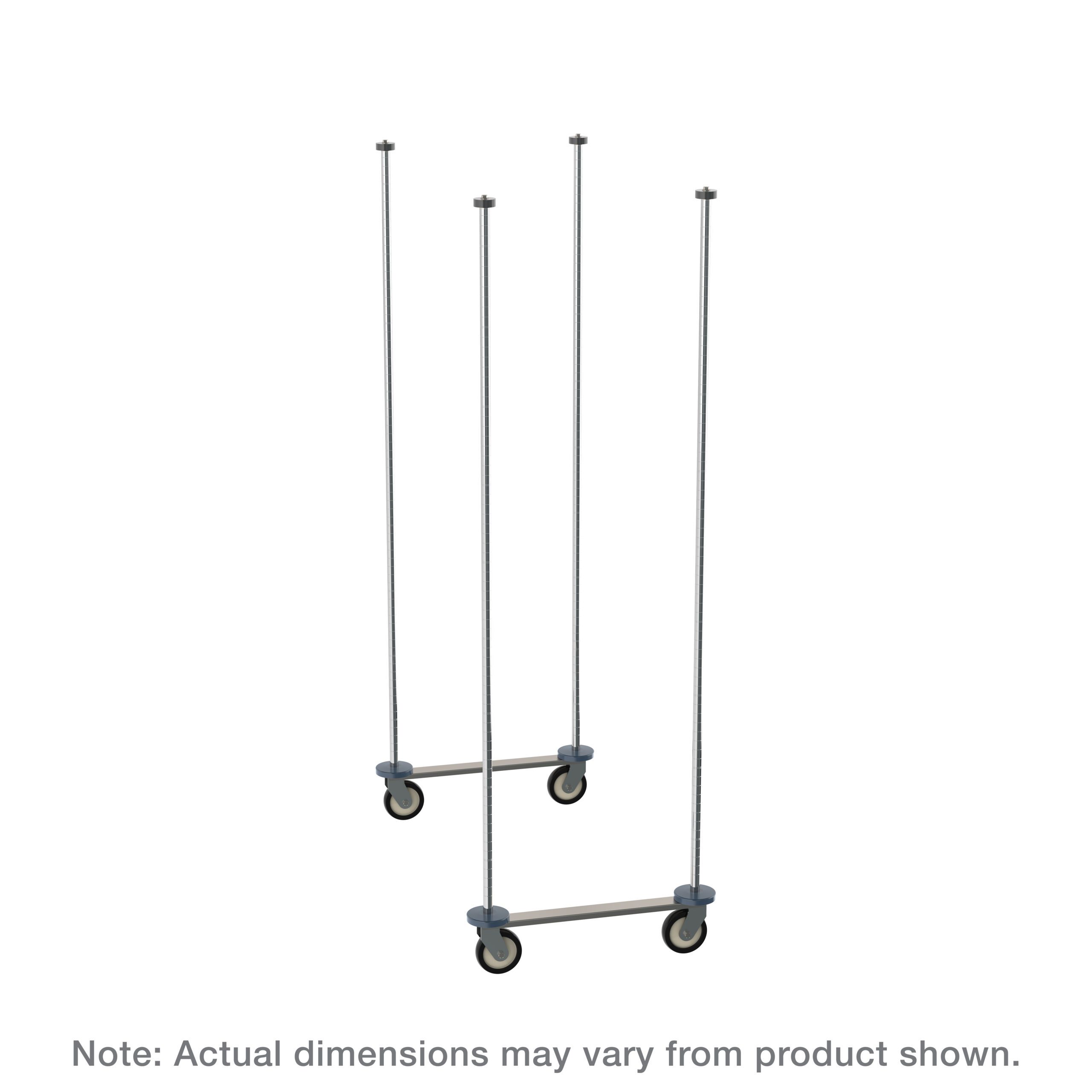 Top-Track Mobile Unit Kit for 21" Wide Super Erecta Wire Shelving Chrome