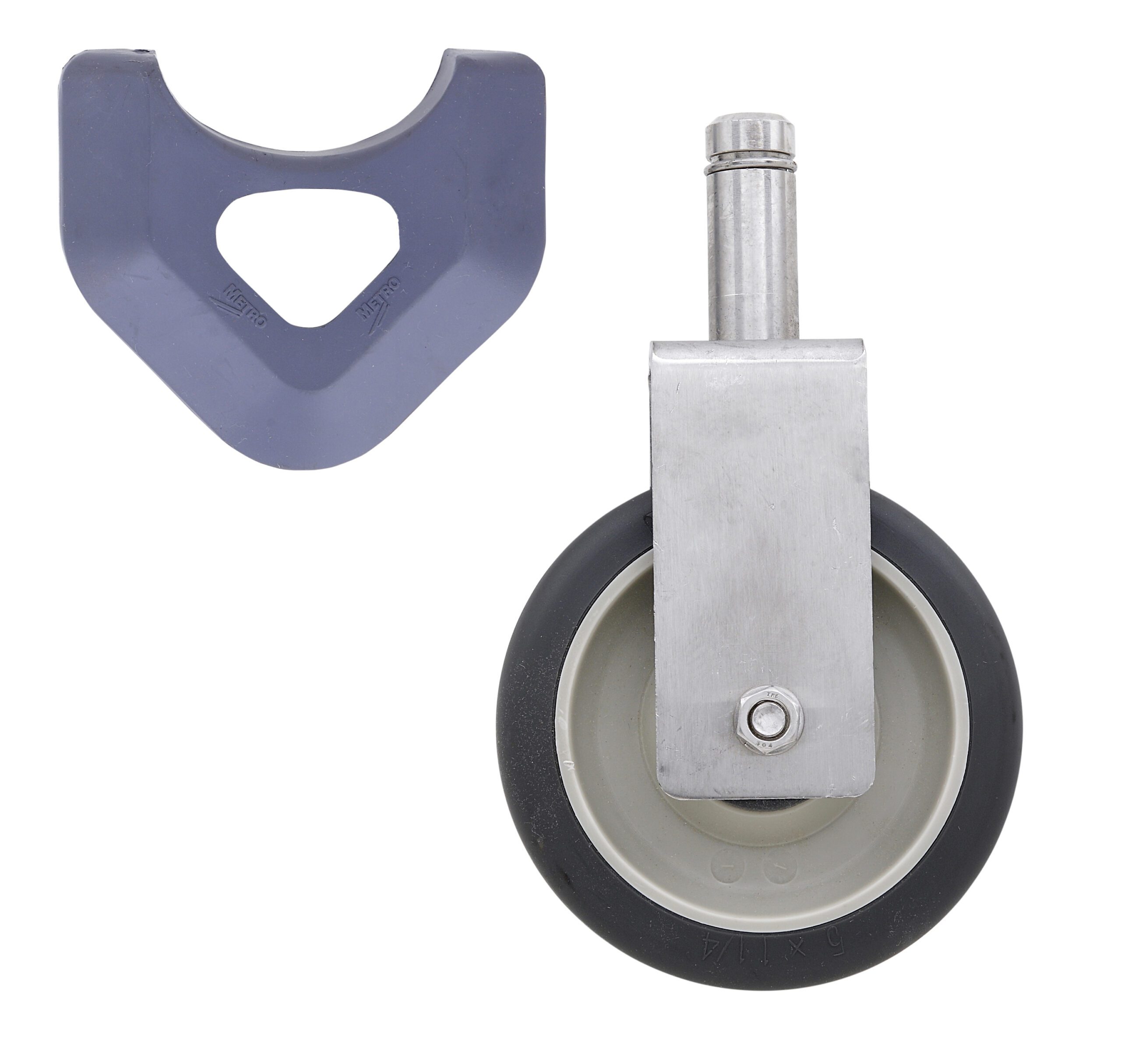 5" Polyurethane Cart-Washable Rigid Stem Caster for MetroMax Industrial Plastic Shelving Racks
