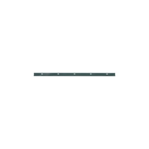 A 40 long, thin metal strip with evenly spaced holes, resembling the Metroseal Green Epoxy Metro SW40K3 SmartWall Wall Track, is set against a plain white background.