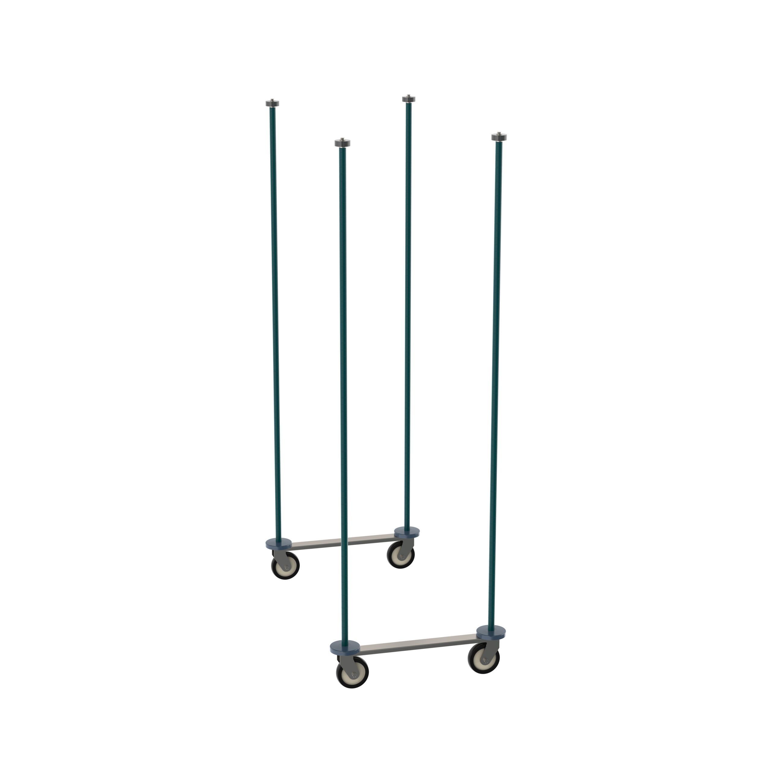 Top-Track Mobile Unit Kit for 24" Wide Super Erecta Wire Shelving, Metroseal Green Epoxy