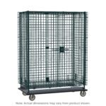 The Metro SEC53LK3 Super Erecta Heavy-Duty Mobile Security Shelving Unit features a spacious wire mesh cage on wheels with a secure latch and bolt. Its Metroseal Green Epoxy platform measures 28.0625 x 38.5 x 68.4375, although dimensions may vary from the product shown.