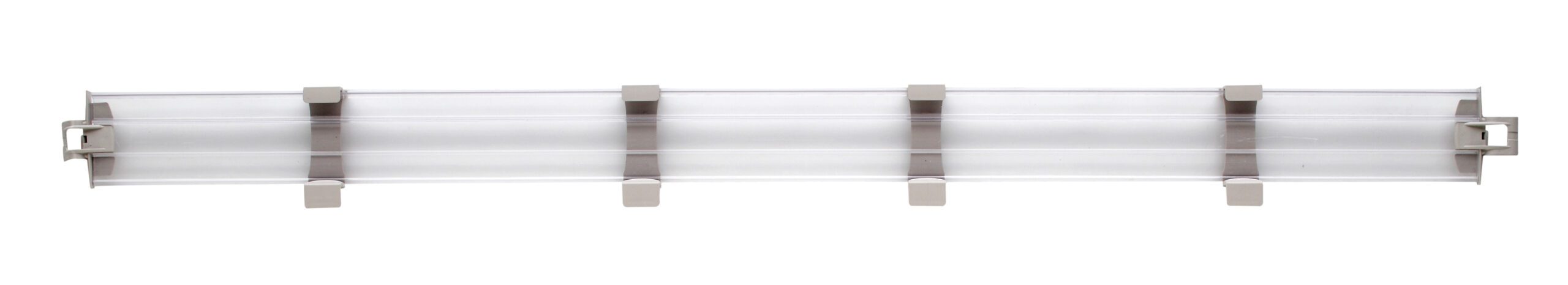 Solid Clear Stackable Shelf Ledge (Back) for MetroMax 4 Industrial Plastic Shelving, 60" L x 4" H