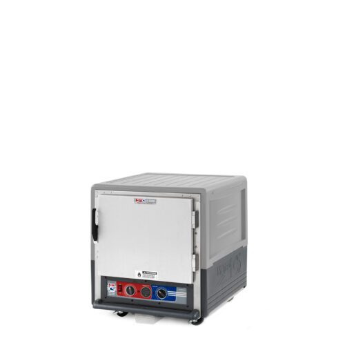 rk87r6co3bnqx2mbde0yzz7d4r1r7cky.jpg The Metro C533-MFS-U-GYA C5 3 Series is a gray, undercounter, full-length solid door cabinet designed for transporting hot or cold food. It features an insulated moisture heated system, universal wire construction, front panel controls, and wheels for easy mobility.
