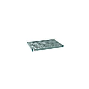 A metallic, rectangular grater designed for fine shredding or grating rests on a white background, much like the durable Metro Super Erecta Pro PR2130NK3 Industrial Wire Restaurant Shelf with Removable Plastic Mat (21 x 30) that supports it with precision and style.