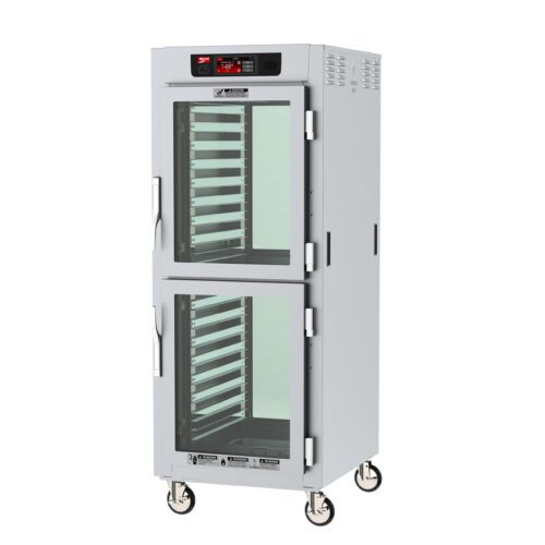 tinoxrmed1d9ov9d3jm3p0y8m6mn3rf6.jpg The Metro C589X-SDC-LPDCA C5 8 Series Full Height Insulated Pass-Thru Holding Cabinet features stainless steel construction, Dutch Clear Doors, digital temperature control, lip load aluminum slides for adjustable shelving, and four wheels for easy mobility.