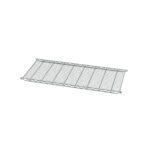The Metro 1842C Erecta Shelf Wire Shelf, sized 18 x 42, boasts a grid pattern of intersecting metal rods for efficient storage and organization. Its sturdy build and elegant design make it a practical choice for any space.