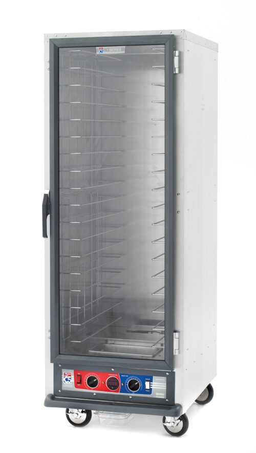 u1lf8nwj0p05sv8coxpcsmk59w161g57.jpg The Metro C519-CFC-4 C5 1 Series is a full-height holding/proofing cabinet with fixed wire slides, a transparent glass door, adjustable shelves, and a bottom control panel. Powered by 120V/60Hz/2000W, it sits on four caster wheels for easy mobility.