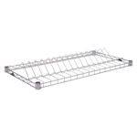 The Super Erecta R1836BR-13 SMT Reel Shelf, measuring 18 x 36, includes a flat base and raised edges with a grid design. Its perfect for storing 13-15 reels and features a sleek silver metallic finish.