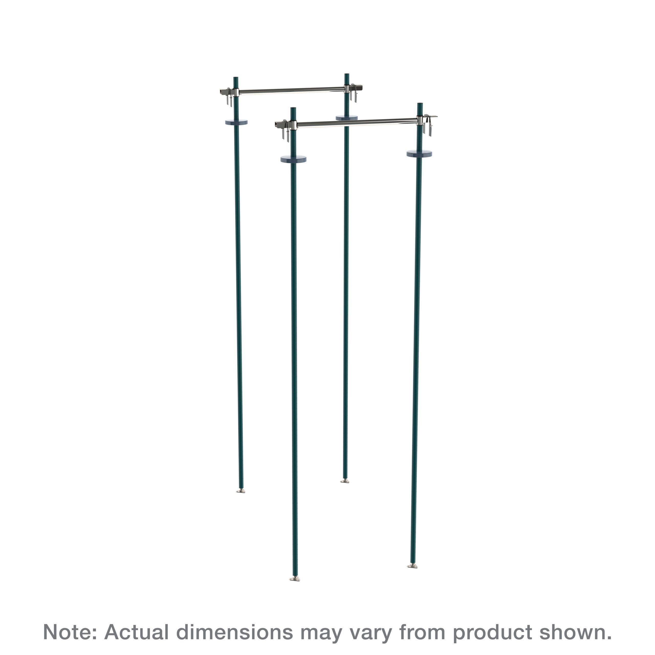 Top-Track Stationary Intermediate Unit Kit for 21" Wide Super Erecta Wire Shelving, Metroseal Green Epoxy